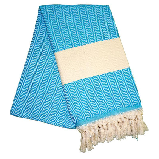 Balik Sirti Turquoise Blue Turkish Towel