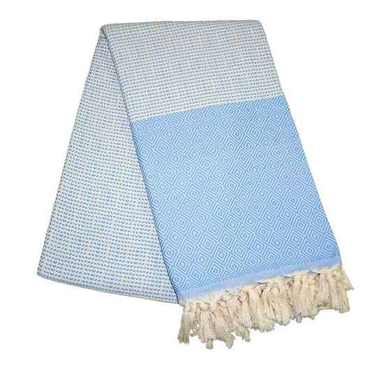 Cizgili Elmas - Cizgili Elmas Baby Blue Turkish Towel