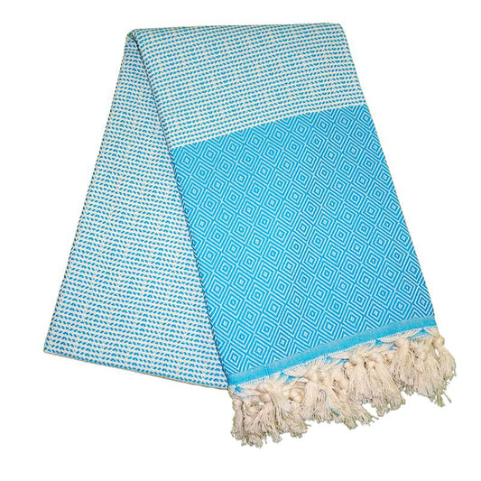 Cizgili Elmas - Cizgili Elmas Turquoise Blue Turkish Towel