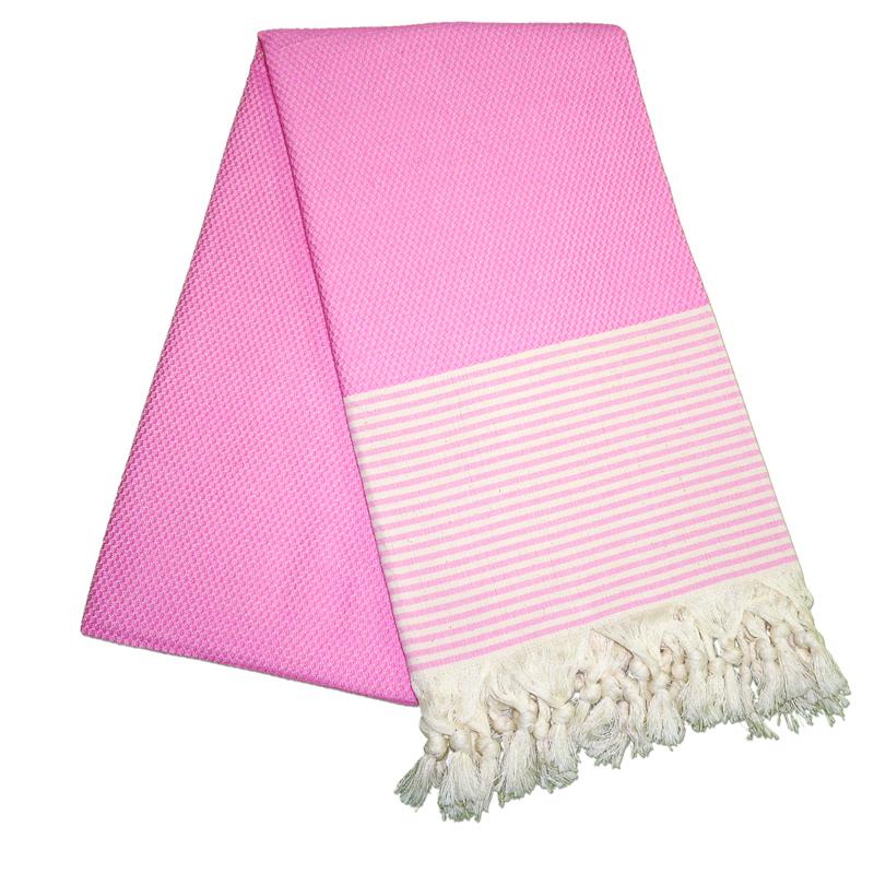 Petekli Cizgili Dream Pink Turkish Towel