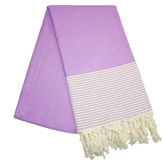 Petekli Cizgili Lilac Purple Turkish Towel